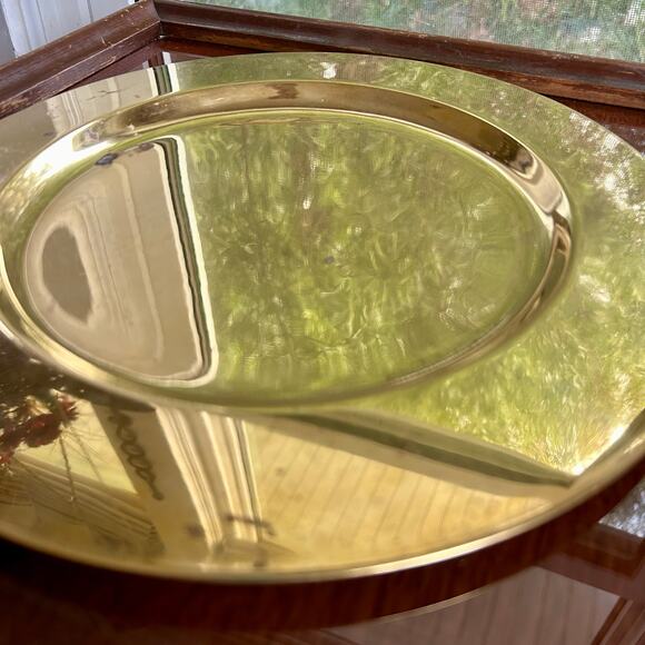 Vintage Solid Brass Charger Plate Decorative serving plate Home Accent - Picture 1 of 7